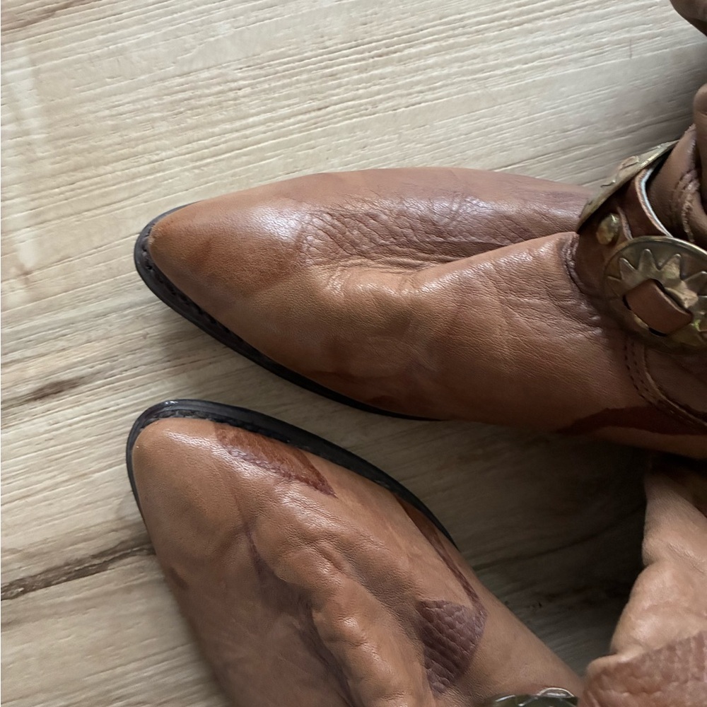 Dingo Genuine Leather Slouchy Dark Brown Leather Boots - Picture 4 of 14